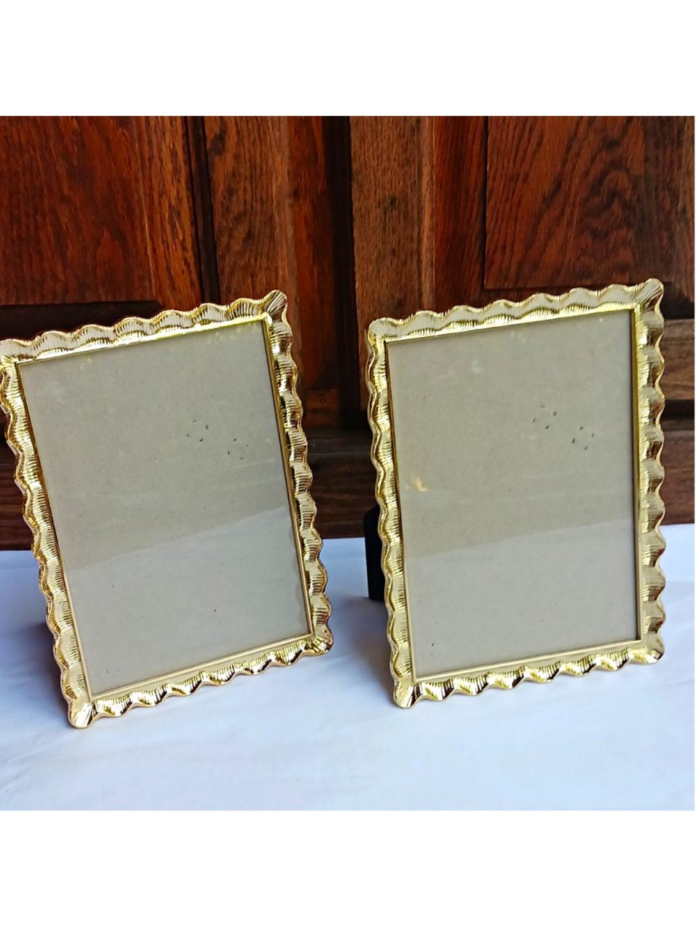 2 Rachel Zoe Ornate Gold Metal Freestanding Picture Photo Frame 5x7 lot of two